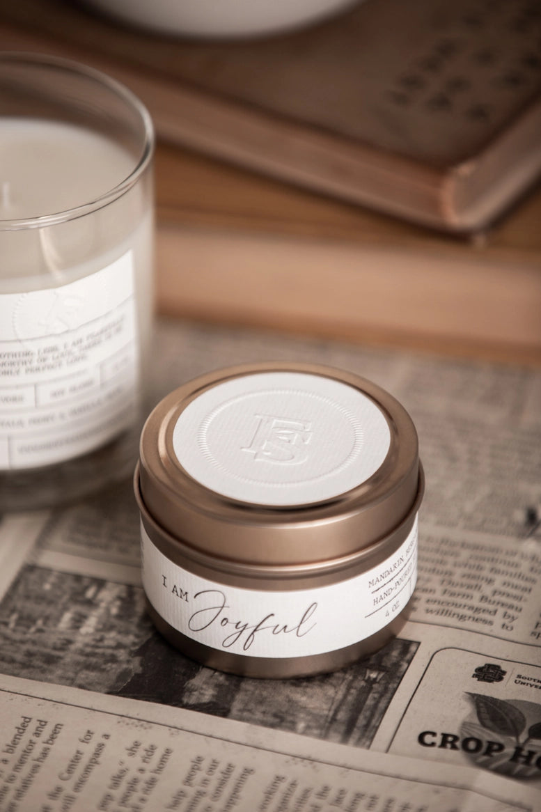 I Am Joyful Travel Tin Candle 4oz
